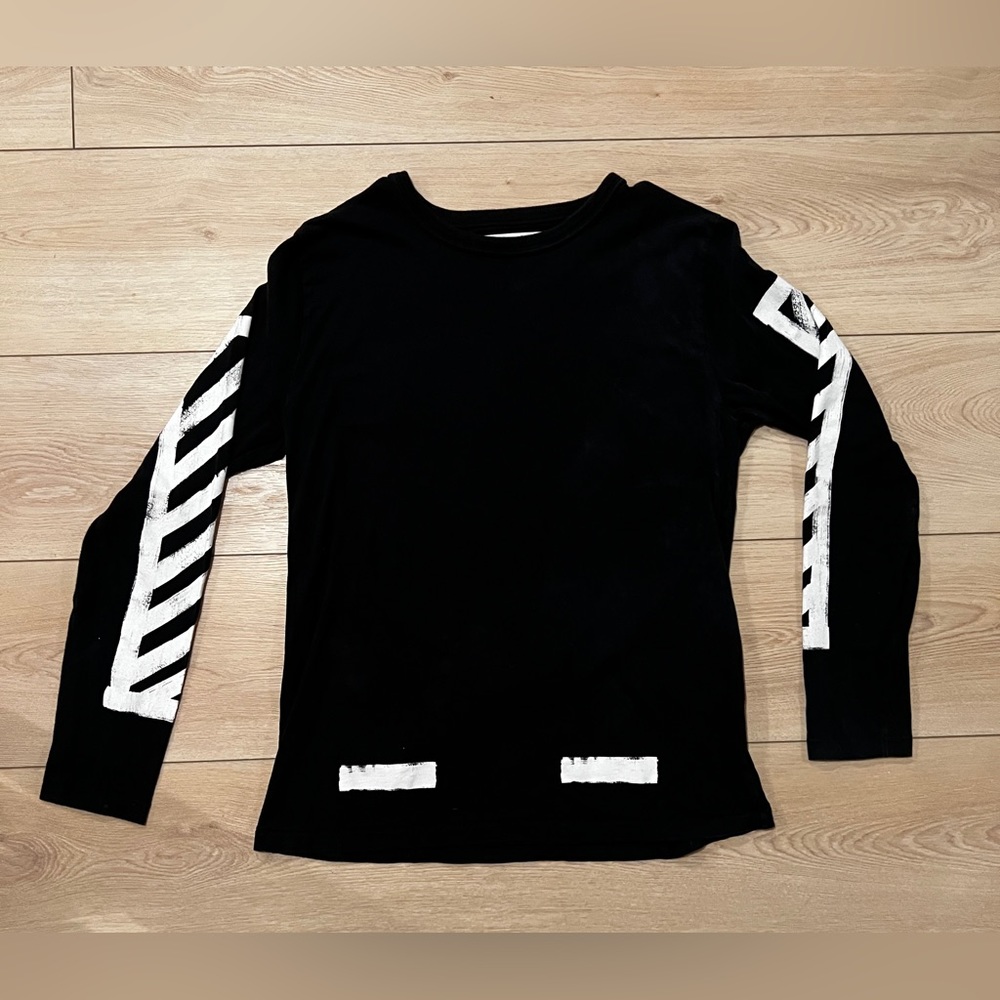 Off-White Long Sleeve Brushed Diagonal Tee Shirt XL
